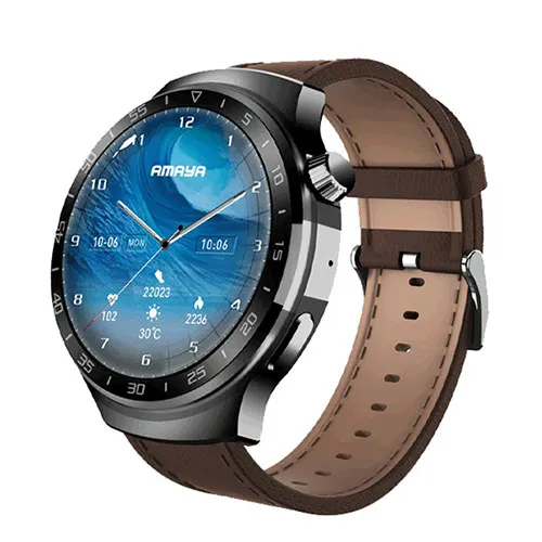 asw01-brown-._11zon.webp Amaya Glamour 1 Leather Smart Watch - Image 1