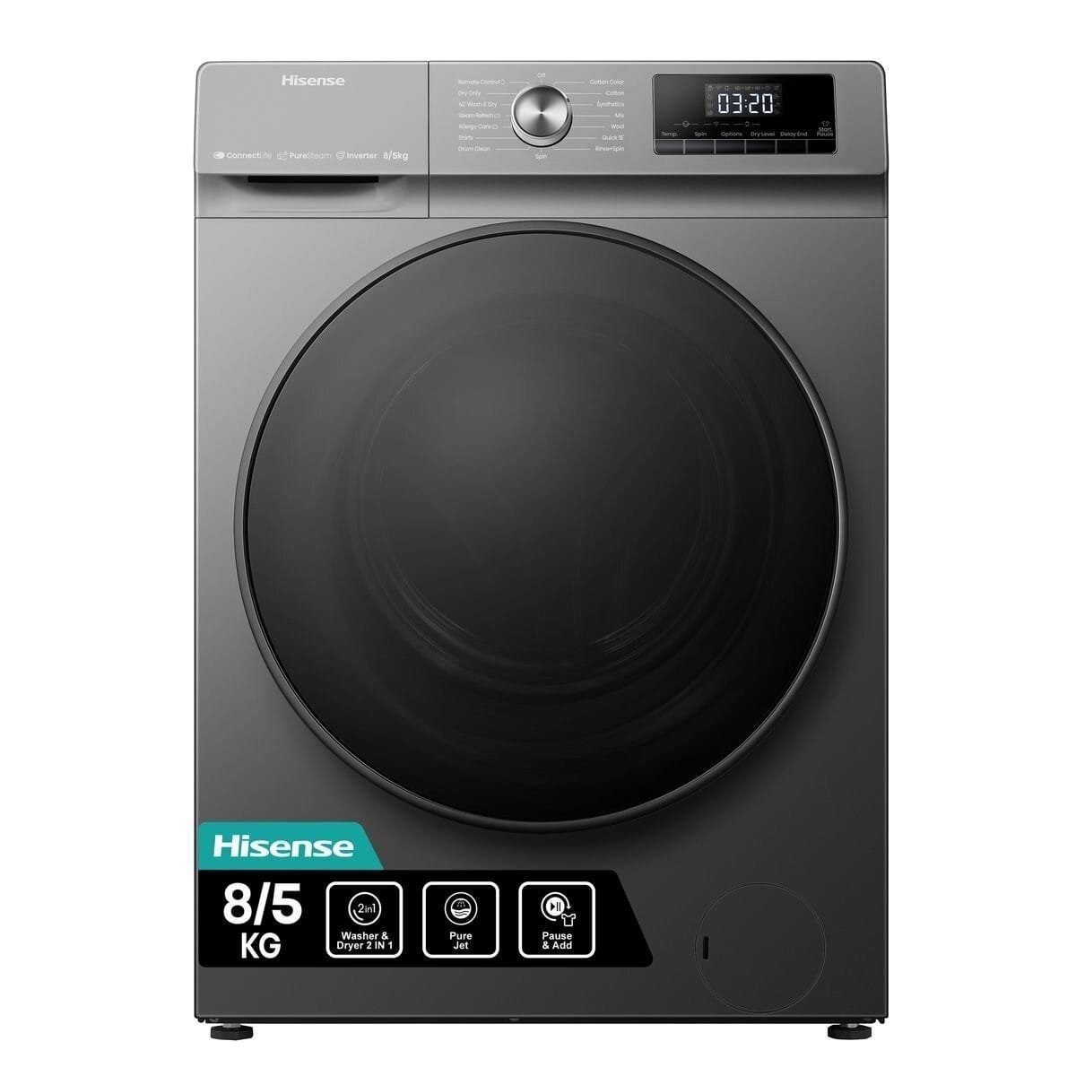 his85.jpg Hisense WD3Q8043BT 8KG/5KG Wash and Dry Washing Machine. - Image 1