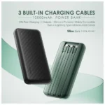 Oraimo Slice Link 10000mAh | 12W  3 in 1 Portable Powerbank with Built-in Lightning & Type-C & Micro USB Cable - Image 2